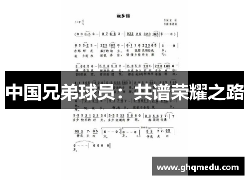 中国兄弟球员：共谱荣耀之路